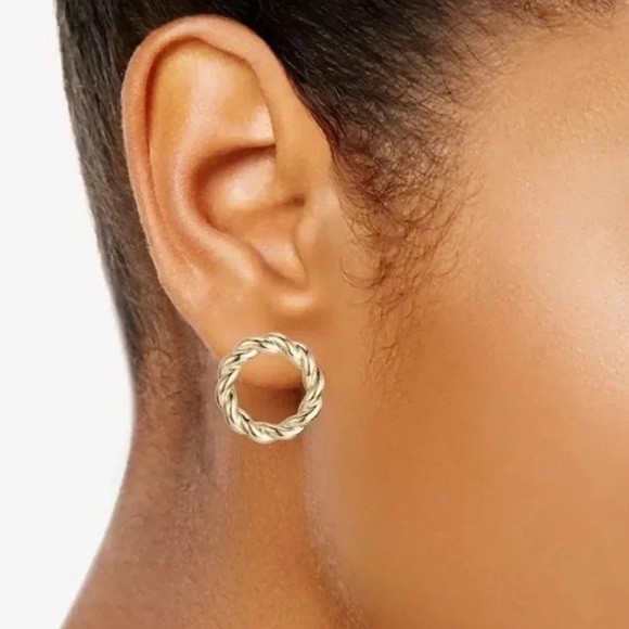 Anthropologie Twist Circle Button Earrings - Picture 1 of 2